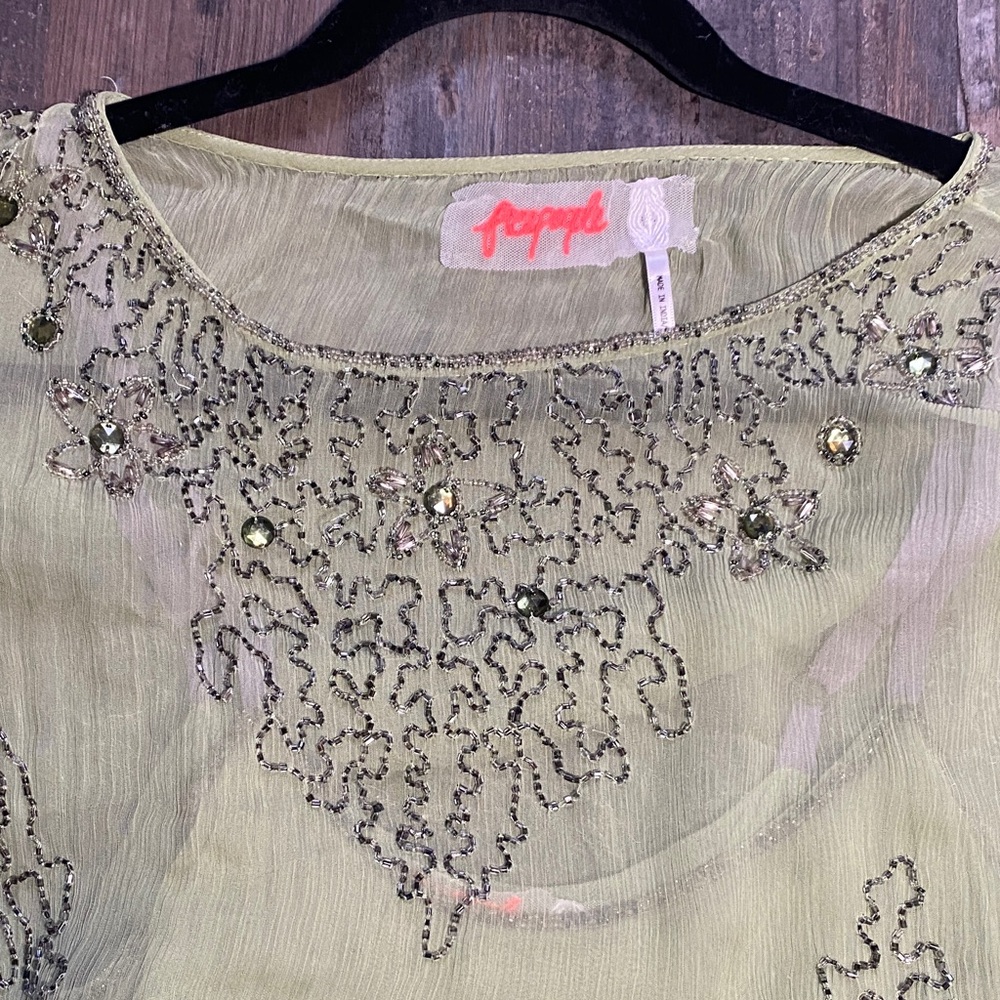 Incredible 2 piece Free People Gatsby Embroidered chiffon Dress - Picture 8 of 16